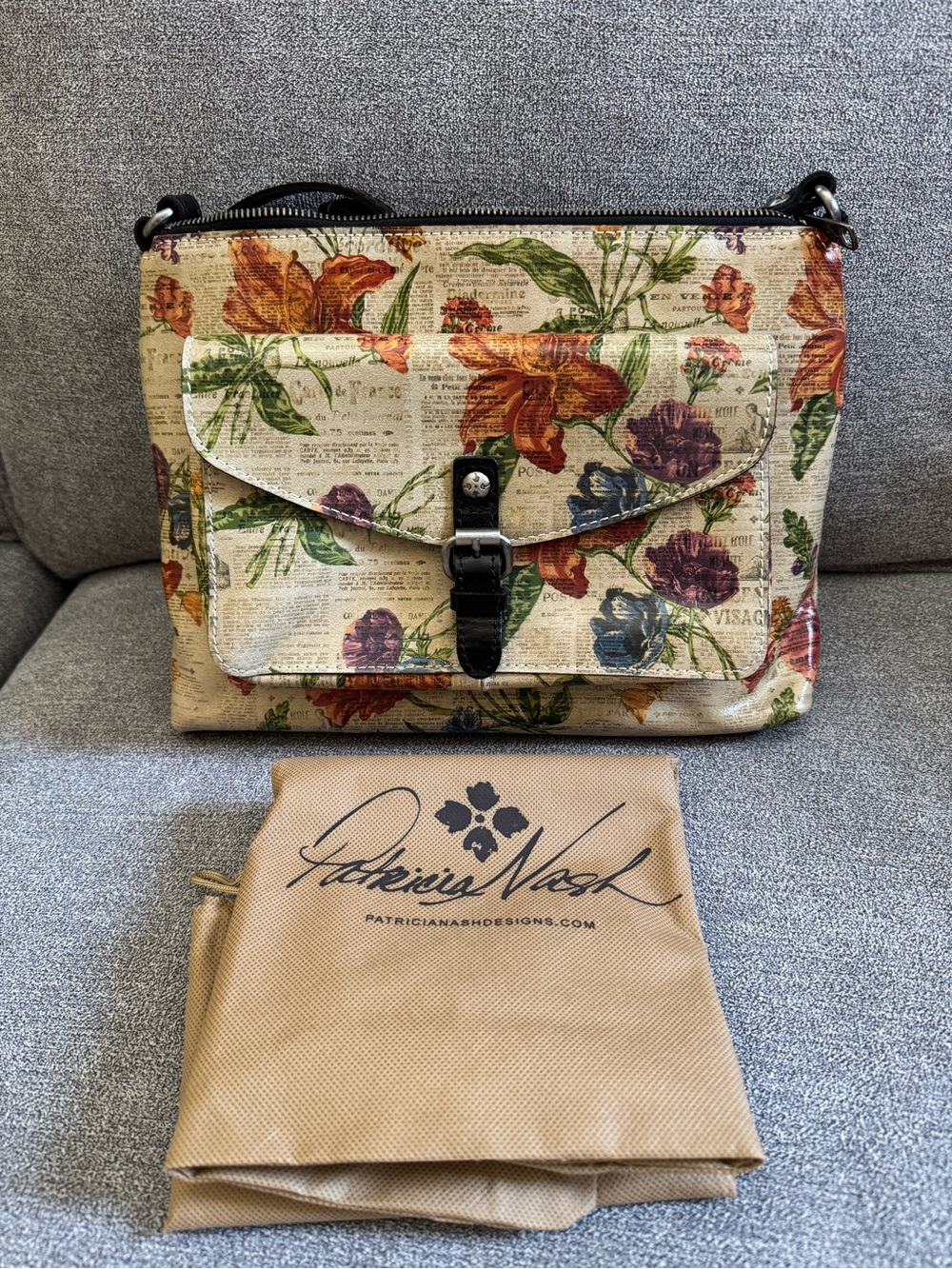 Patricia Nash Parisian Newspaper Kirby Crossbody